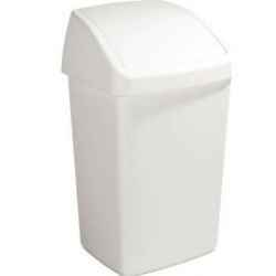 Poubelle à couvercle basculant 50L - 40x35xH66cm - BLANCHE 