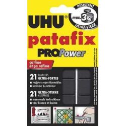 Pate adhésive UHU PATAFIX Propower - Carte 21 pastilles - Z