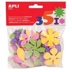 Fleurs en mousse AGIPA  Adhésives Coul. ass. (Sachet 48 unités) 13078