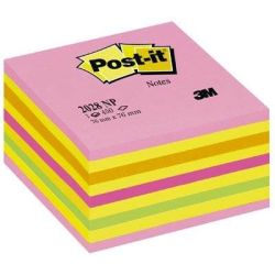 Bloc Cube repositionnable 76 x 76mm - POST-IT - 450 f Multi rose - Z