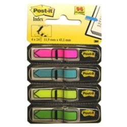 Index Fleches POST-IT - 12 x 44mm (lot 4x24 index R, B, J, V)- Z