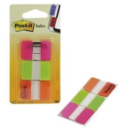 Index POST-IT Rigides - Lot de 3 x 22 index  ORANGE, VERT, ROSE //