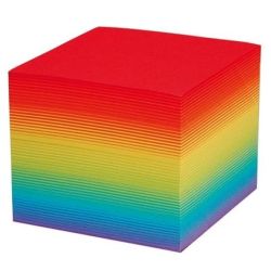 Bloc Cube Reposit. ARC EN CIEL 9 x 9 x 9cm - 600 feuilles  - Z