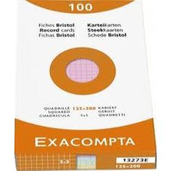 Fiches Bristol 12.5 x 20cm 205g 5 x 5 4 COULEURS 100 F. EXACOMPTA //