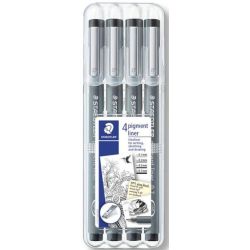 Feutre STAEDTLER Pigment Liner - Etuis 4 pte 0,1/0,3/0,5/0,7 - Z