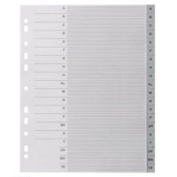 Intercalaires PVC A4 Maxi 20 touches alphabétiques Grises //