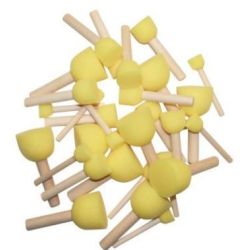 Pochoirs ronds avec manche en bois - diam: 2, 3, 4.5 cm - Lot de 30