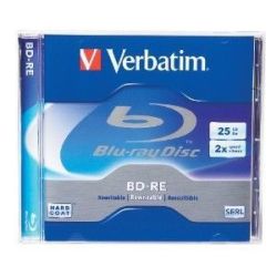 Blu-Ray BD-RE Réinscript. VERBATIM 25 Go 2X - Boitier std (unité) - Z