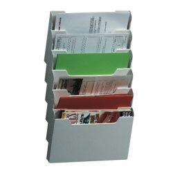 Corbeille a courrier murale 6 cases MULTIFORM 32.5x13x53cm - GRIS //