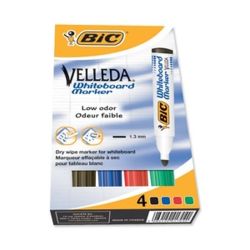 Marqueur effaç. BIC VELLEDA 1701 Recyclé  Ogive 1.8mm  4 COULEURS - Z