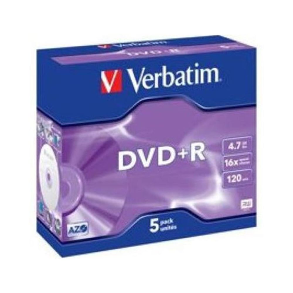 DVD+R VERBATIM 4.7 Go - Vitesse: 16X  - (par 5)