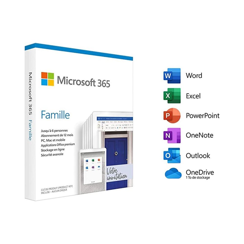 MICROSOFT Office 365 Famille 1an / 6 utilisateurs électronique