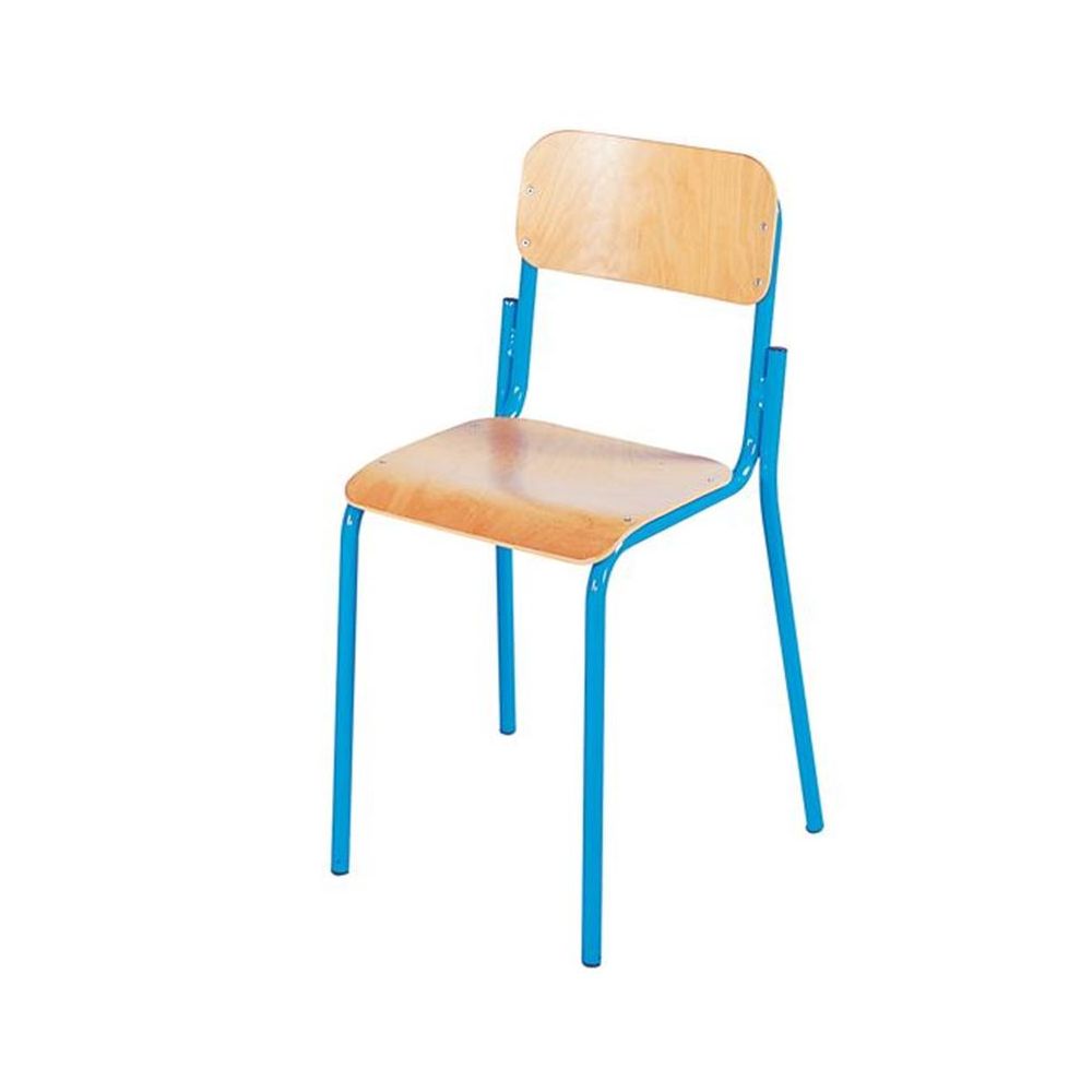 Chaise Scolaire en bois - Pieds Métal - H 46 cm - T6 (CM2 au Lycée)