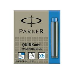 Cartouche encre Quink Mini pour stylo PARKER Esprit- Effaç.- Bleu****