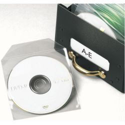 Pochette CD/DVD transparentes non adhésives (lot de 25 pochettes)