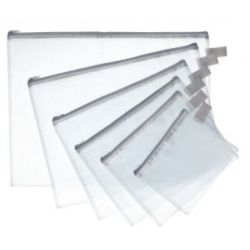 Pochette fourre tout - PVC transparent armé à zip - A5 - Unité