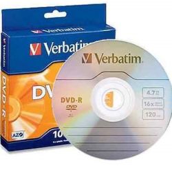 DVD-R VERBATIM 4.7Go - Spindle box - 16X (par 10)