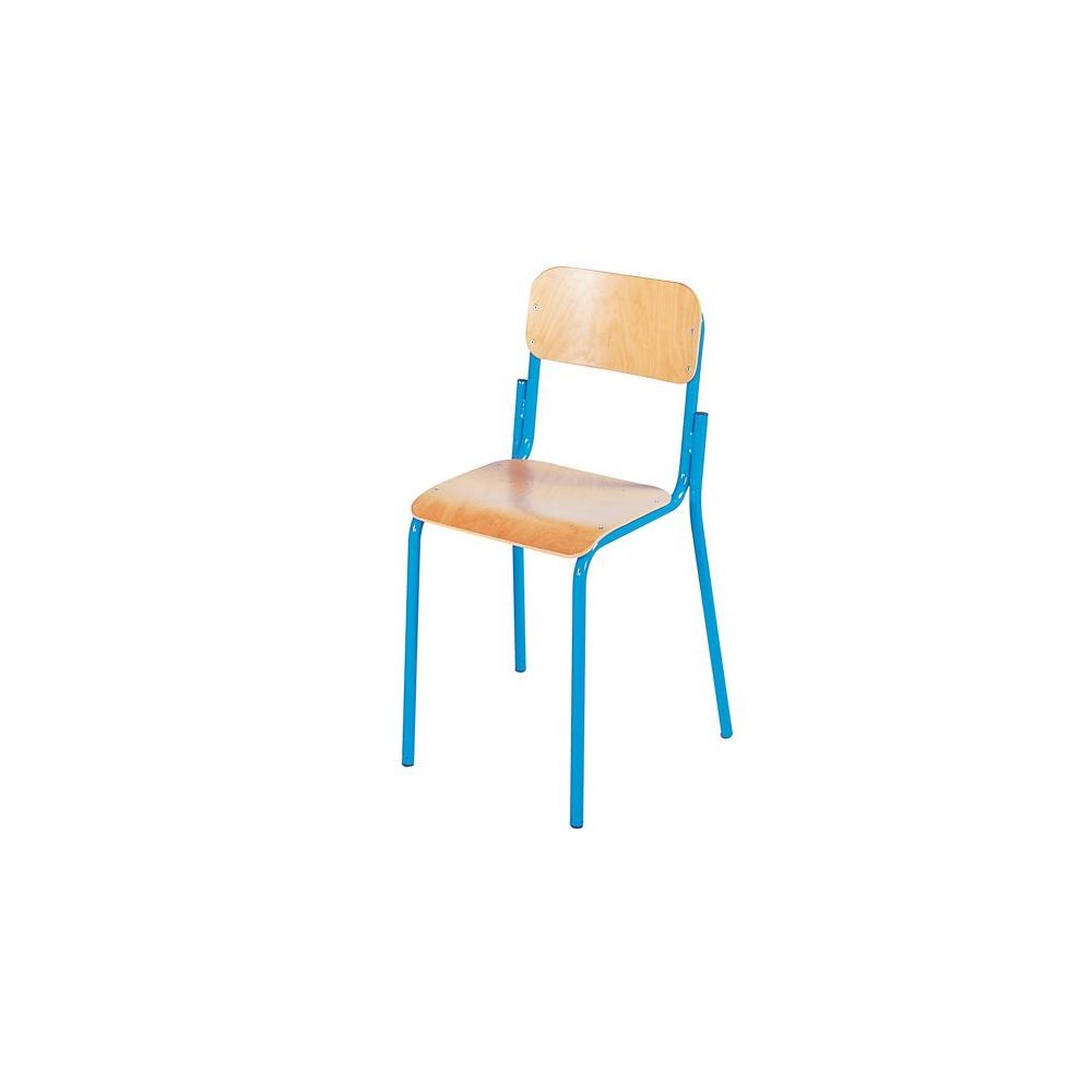 Chaise Scolaire en bois - Pieds Métal - H 46 cm - T6 (CM2 au Lycée) 