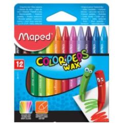 Crayon Cire MAPED Color'Peps Wax - Triangulaires - 12 COULEURS
