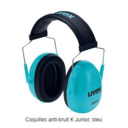 Casque anti-bruit enfants UVEX K Junior -  Tête S/M - Isol 29dB BLEU