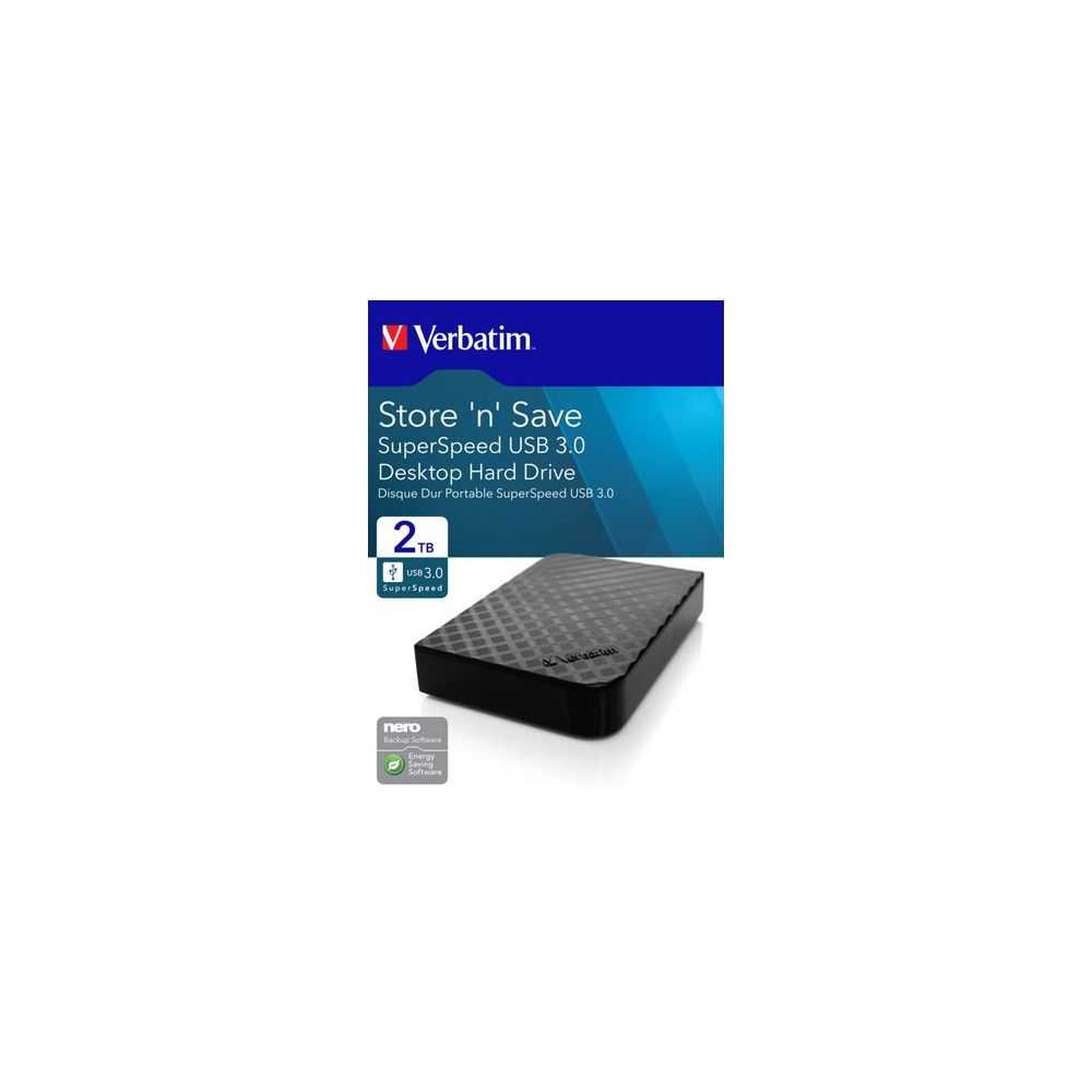 Disque dur externe 3.5" USB 3.0 2To VERBATIM Store'n'Save