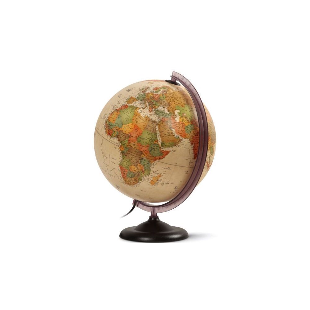 Globe terrestre lumineux SAFETOOL - Base métal - ANTIQUE - D30 cm