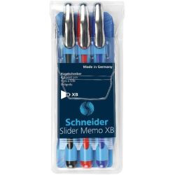 Stylo Gel SCHNEIDER Slider Memo XB  - 1.4mm - 3 COUL - Z