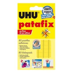 Pate adhésive UHU PATAFIX - Carte de 80 pastilles JAUNES //