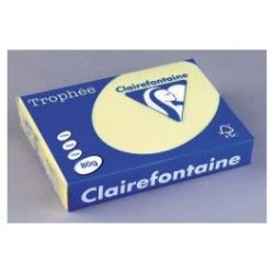 Rame A4 -  80g - Jaune Pastel Canari CLAIREFONTAINE (500 f.) 1977 //