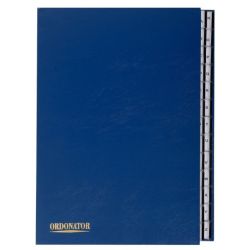 Trieur Couverture rigide ORDONATOR A4 - Alphab. 26 compart - Bleu //
