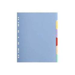 Intercalaires PVC A4 Maxi 06 touches 30/100ème Couleur pastels- Z