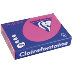 Rame A4 -  80g - Rose Fushsia - CLAIREFONTAINE (500 f) //