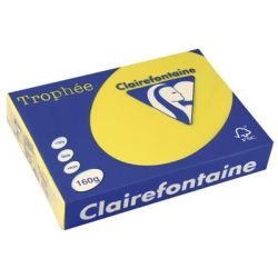 Rame A4 - 160g - Jaune Soleil CLAIREFONTAINE (250 f.) Ref: 1029 - Z