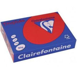 Rame A3 -  80g - Rouge Corail CLAIREFONTAINE (500 f) //