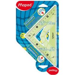 Equerre platisque incassable MAPED - Angle 45°/Ang droit 21cm - Z