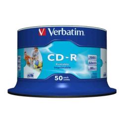 CD-R VERBATIM imprim. 52X-700 Mo/80mn-Spindle box 50 CD - Blanc //