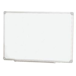 Tableau blanc 100 x 150 cm Laqué magnétique - Cadre alu + auget  //