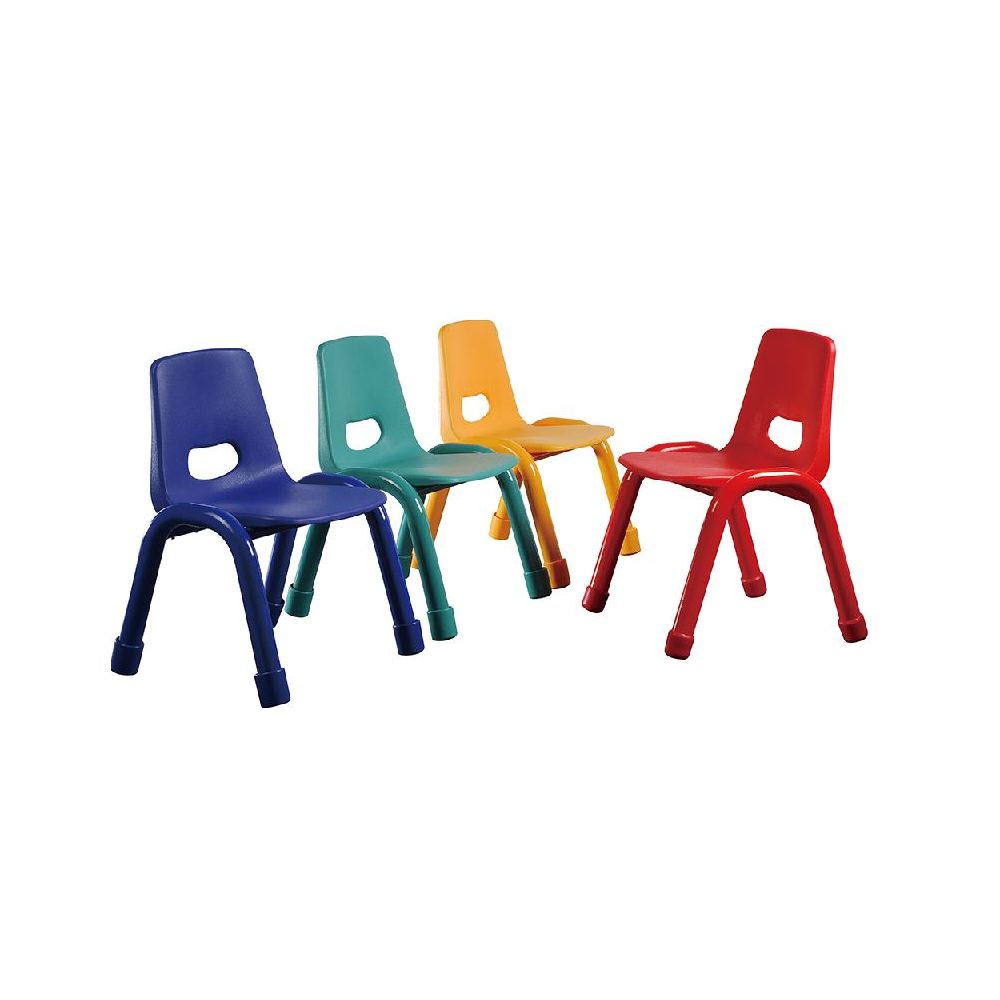 Chaise maternelle coque plastique - pieds métal H 30cm - T2 ROUGE