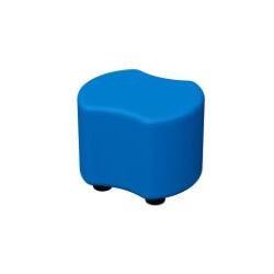 Pouf Rond coupé en cuir L60 x H43cm - BLEU - Taille adulte