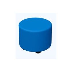 Pouf Rond en cuir L60 x H43cm - BLEU - Taille adulte