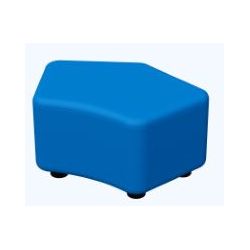 Pouf Hexagone en cuir L90 x H43cm - BLEU - Taille adulte