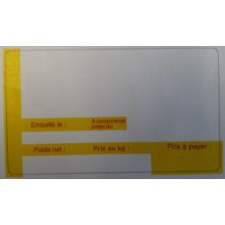 Rouleau etiq. therm Ext. (dim: 47 x 82mm)   750 etiq. BLANC/JAUNE //