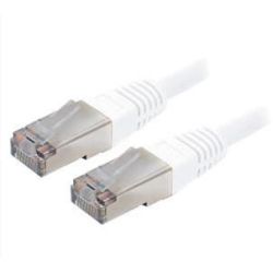 Cordon patch blindé Cat.6 S/FTP, RJ45 cuivre 250Mhz - BLANC 10m //