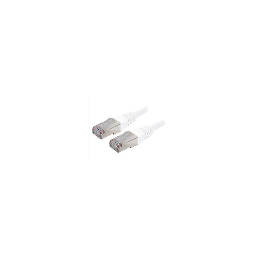 Cordon patch blindé Cat.6 S/FTP, RJ45 cuivre 250Mhz - BLANC 10m //