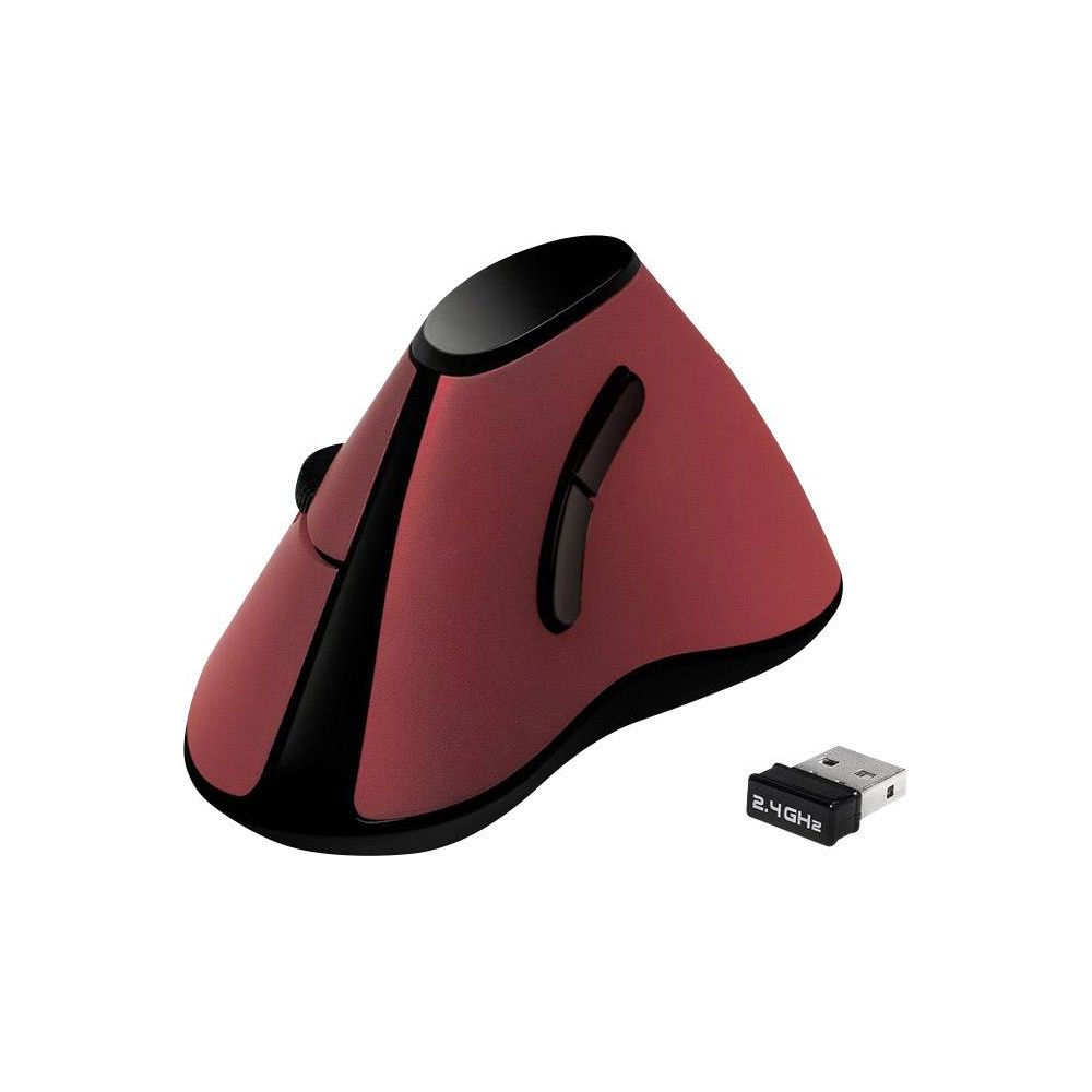 Souris sans fil LOGILINK Ergo, 5 touches - ROUGE/NOIR Droitier - Z