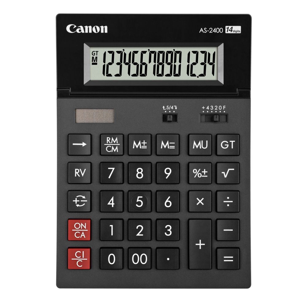 Calculatrice Bureau 14 chif. CANON AS-2400 14x20 cm Sol/Pile //