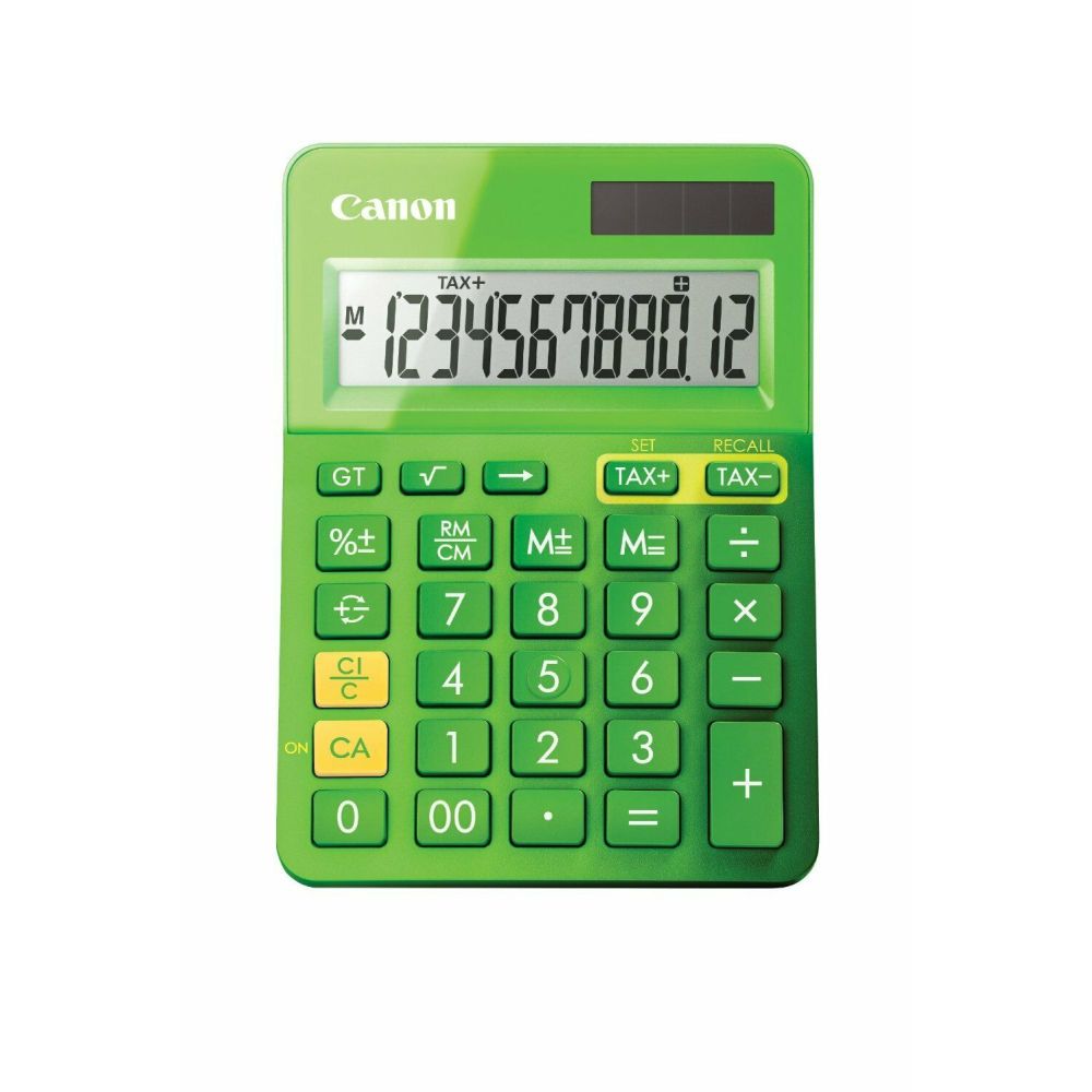 Calculatrice Bureau 12 chif. CANON LS-123K 10x14 cm Sol/Pile Vert - Z