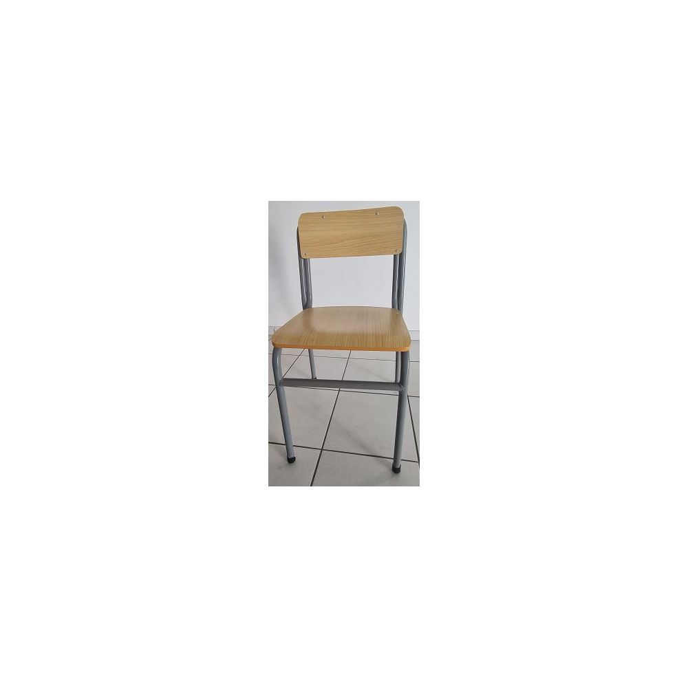 Chaise Scolaire en bois - Pieds Métal - H 46 cm - T6 (CM2 au Lycée) 