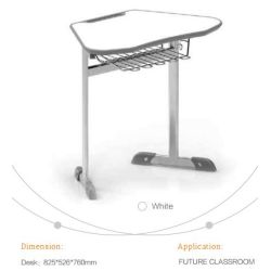 Table Scolaire Grise en Trapèze - 82 x 52cm  H 76 cm - T6 