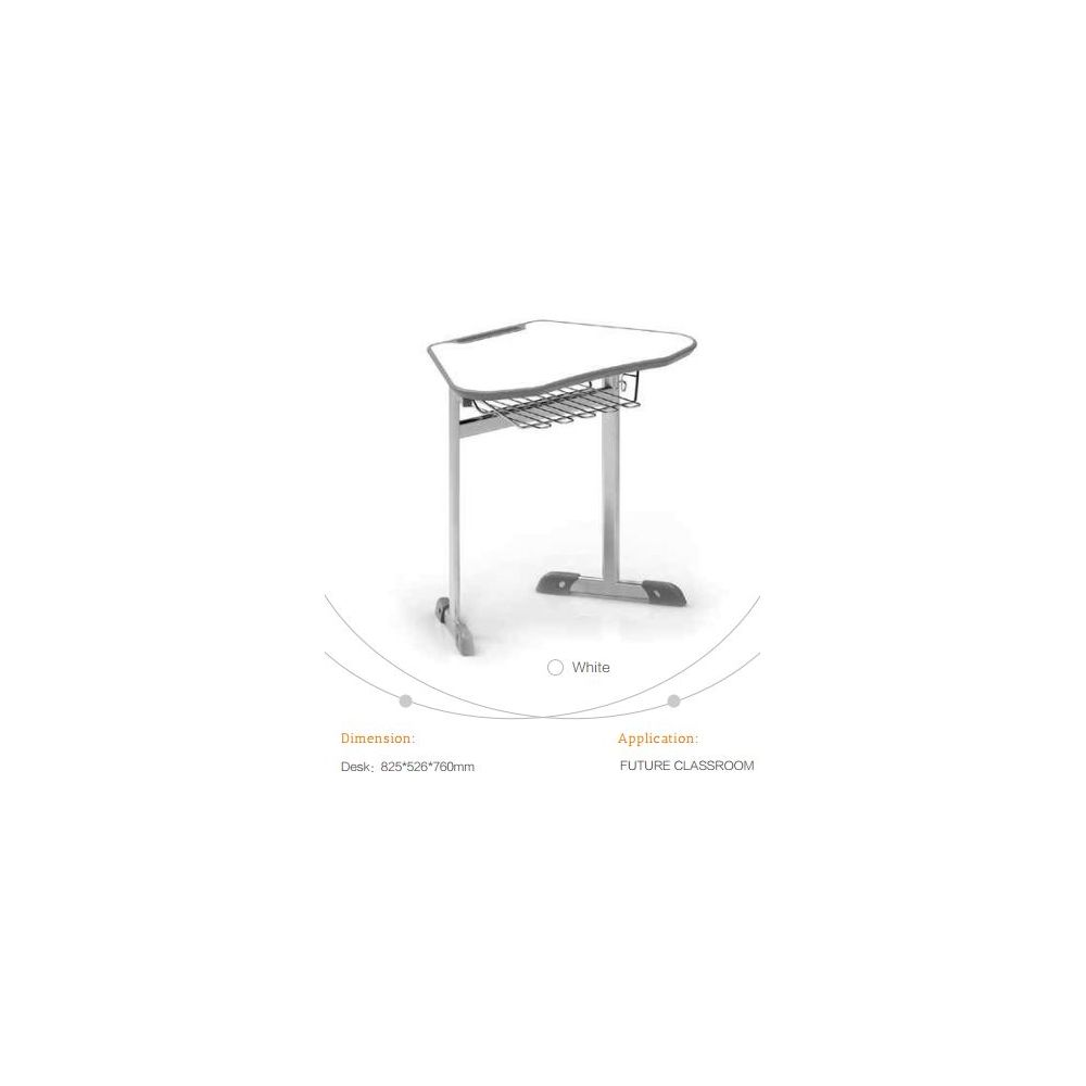 Table Scolaire Grise en Trapèze - 82 x 52cm  H 76 cm - T6 